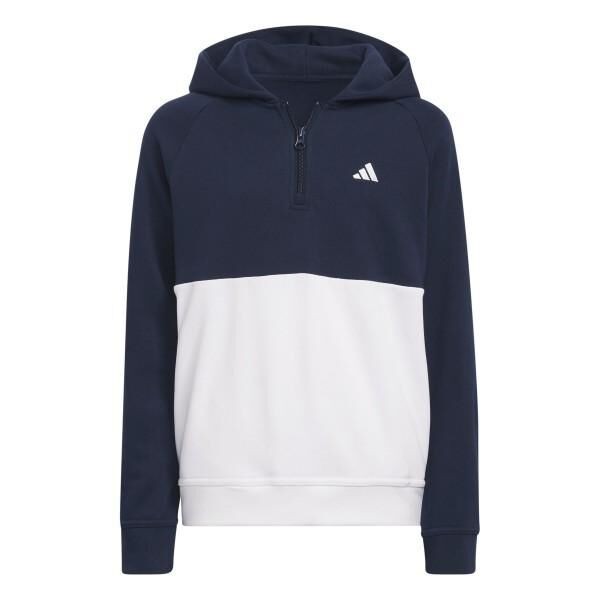 adidas | Pull Hoodie Blanc et Bleu Junior