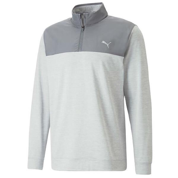 Pullover Puma Color Block Quart de Zip Quiet Shade / Gris