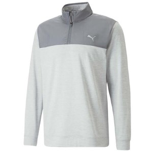 Pullover Puma Color Block Quart de Zip Quiet Shade / Gris