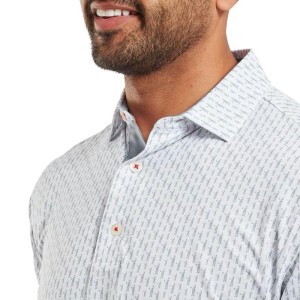 Footjoy | Polo En Fil D'Écosse Imprimé Silhouette