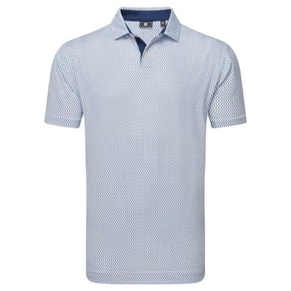 Footjoy | Polo en fil d'écosse imprimé grillage