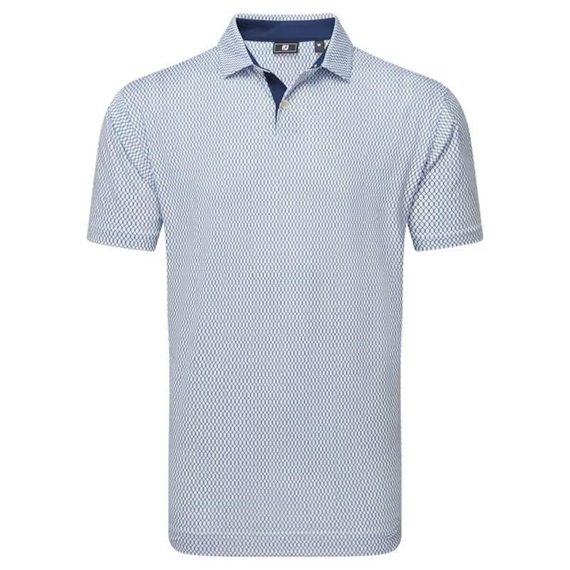 Footjoy | Polo en fil d'écosse imprimé grillage