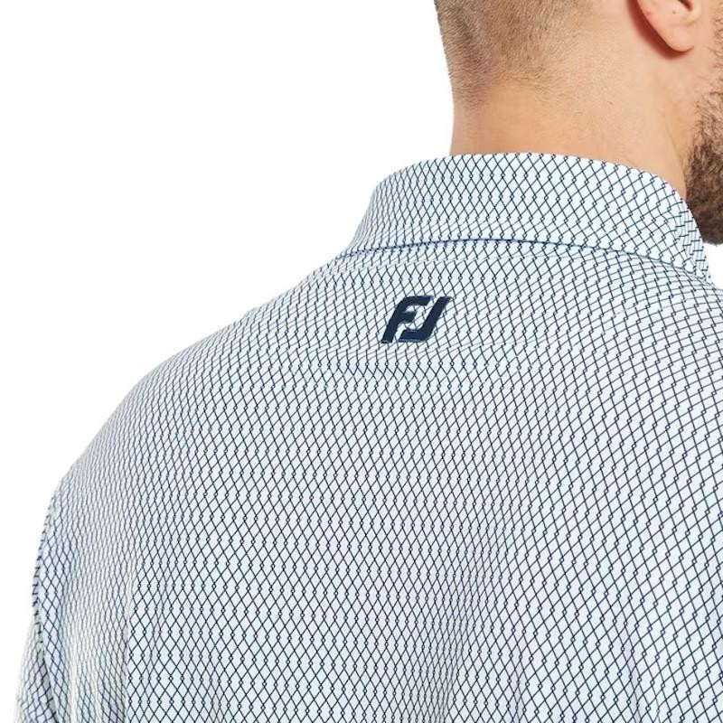 Footjoy | Polo en fil d'écosse imprimé grillage