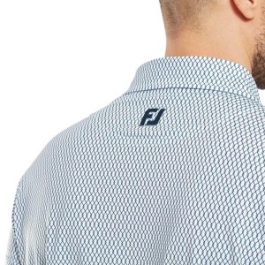 Footjoy | Polo en fil d'écosse imprimé grillage