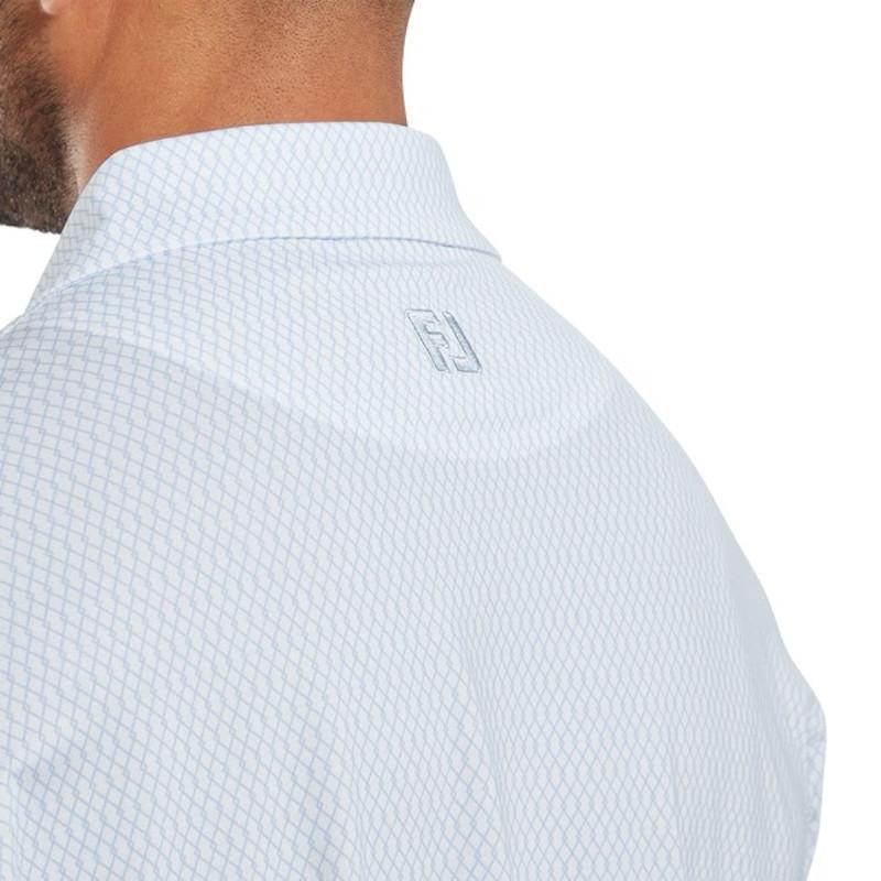 Footjoy | Polo en fil d'écosse imprimé grillage