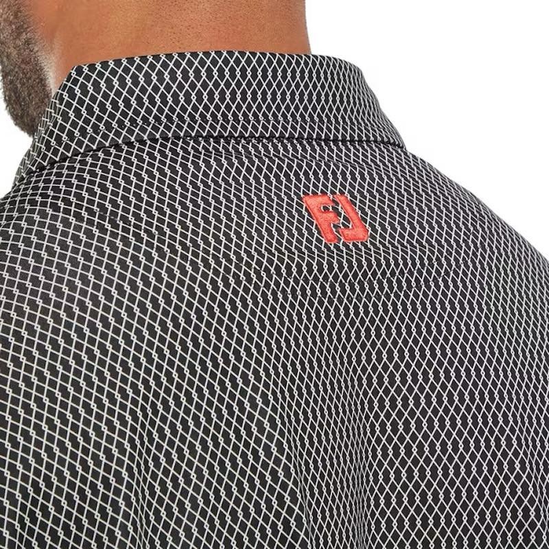Footjoy | Polo en fil d'écosse imprimé grillage