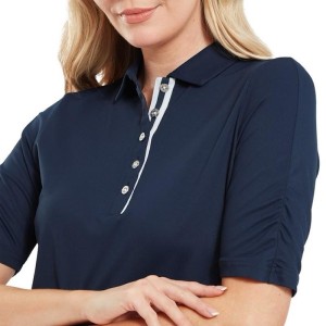 Footjoy | Polo en fil d'Ecosse à 1/2 manches froncées femme