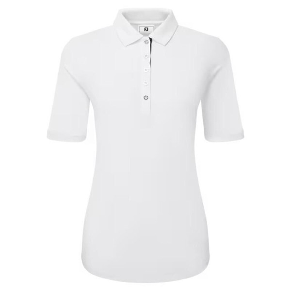 Footjoy | Polo en fil d'Ecosse à 1/2 manches froncées femme