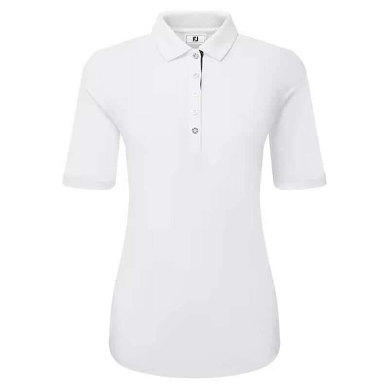 Footjoy | Polo en fil d'Ecosse à 1/2 manches froncées femme