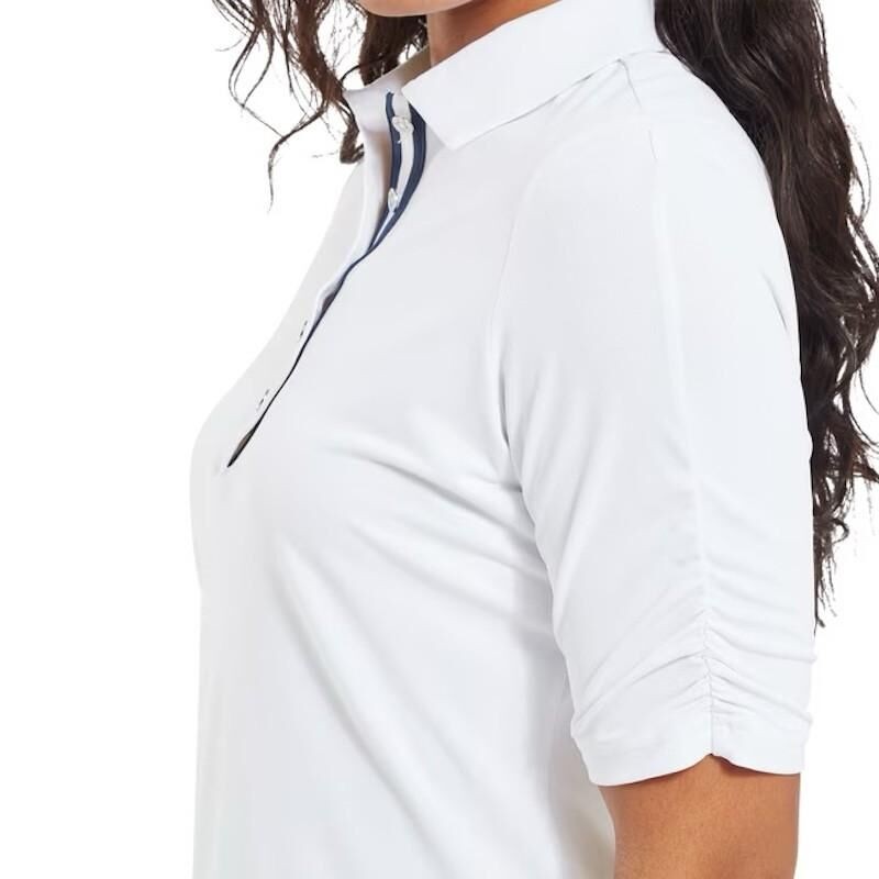 Footjoy | Polo en fil d'Ecosse à 1/2 manches froncées femme
