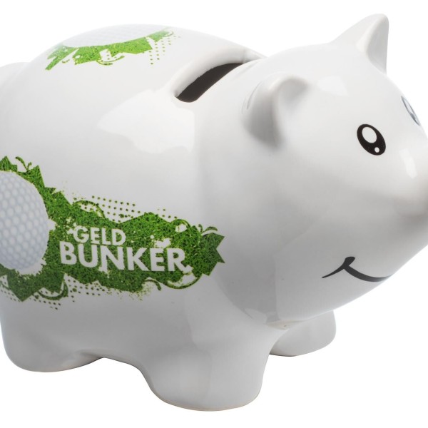 Tirelire en porcelaine cochon Sportiques