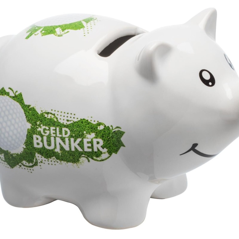 Tirelire en porcelaine cochon Sportiques