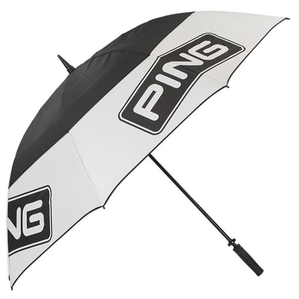 Parapluie PING Tour Double Canopy - Protection contre la pluie et le vent pour golfeurs
