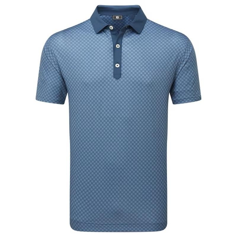 Footjoy | Polo En Fil D'ecosse Imprimé Damier