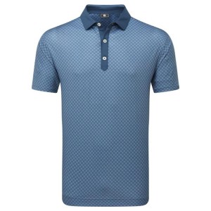 Footjoy | Polo En Fil D'ecosse Imprimé Damier