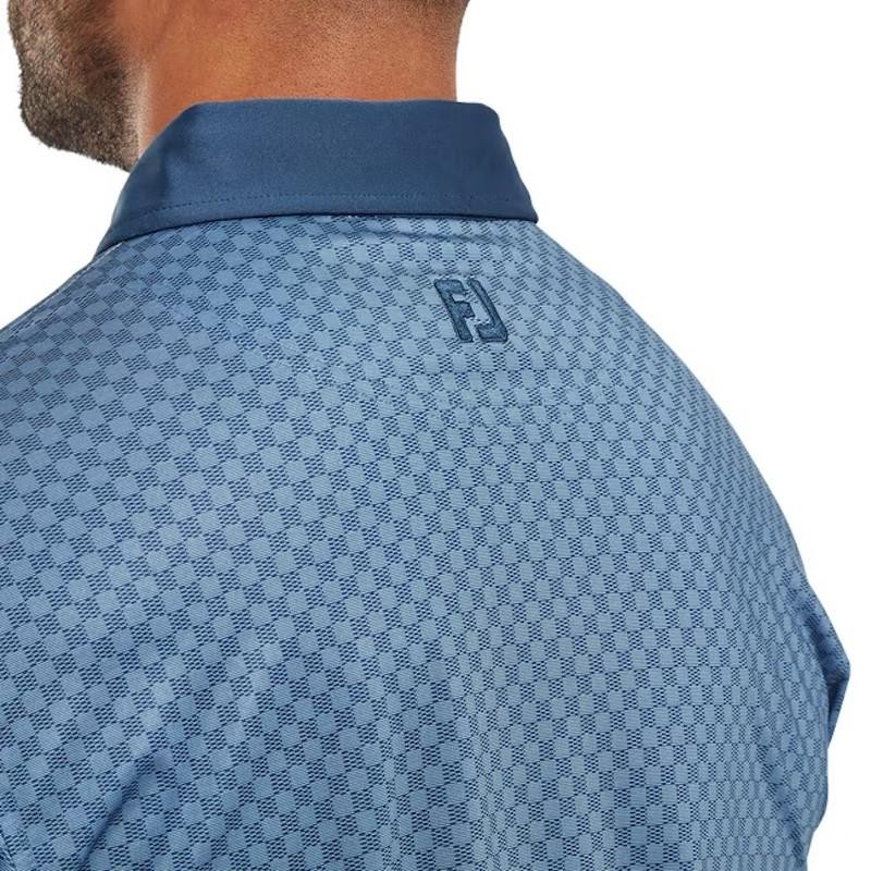 Footjoy | Polo En Fil D'ecosse Imprimé Damier