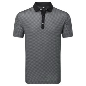 Footjoy | Polo En Fil D'ecosse Imprimé Damier