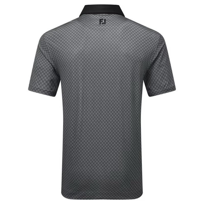 Footjoy | Polo En Fil D'ecosse Imprimé Damier