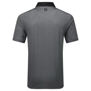 Footjoy | Polo En Fil D'ecosse Imprimé Damier