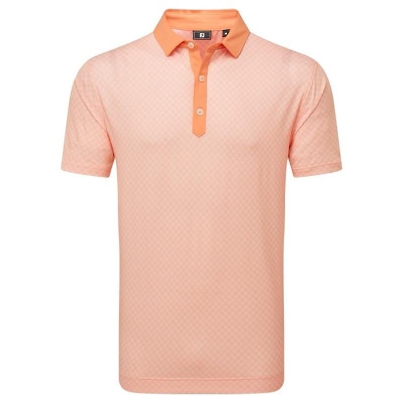 Footjoy | Polo En Fil D'ecosse Imprimé Damier