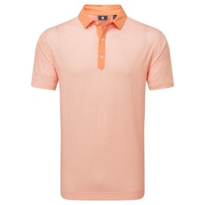 Footjoy | Polo En Fil D'ecosse Imprimé Damier