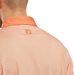 Footjoy | Polo En Fil D'ecosse Imprimé Damier