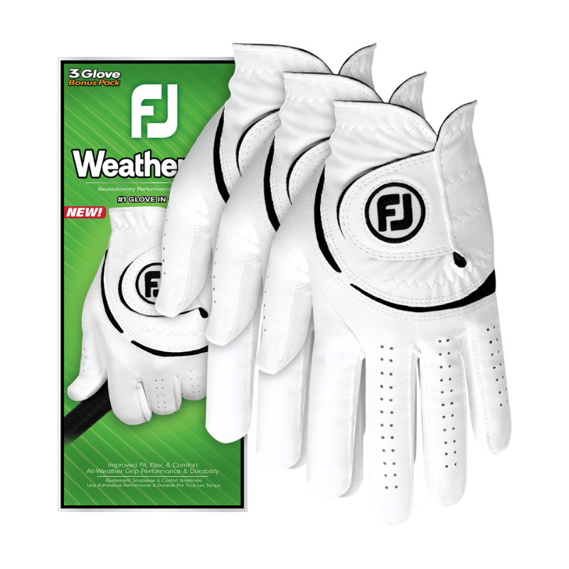 Footjoy | Gant WeatherSof Blanc/Noir - Pack de 3 Gants
