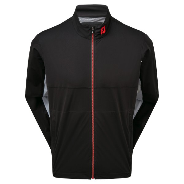 Veste de pluie Footjoy HydroKnit Noir/Gris/Rouge - Confort et Imperméabilité pour Golfeurs