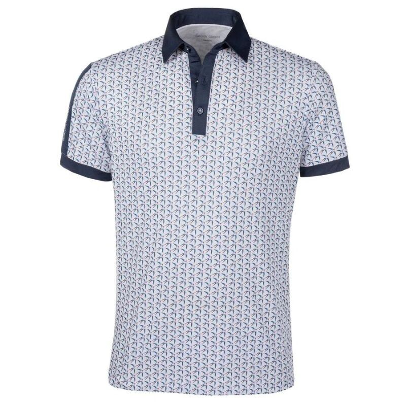 POLO GALVIN GREEN MALCOLM WHITE/NAVY/ORANGE S