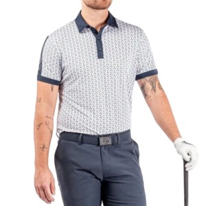 POLO GALVIN GREEN MALCOLM WHITE/NAVY/ORANGE S