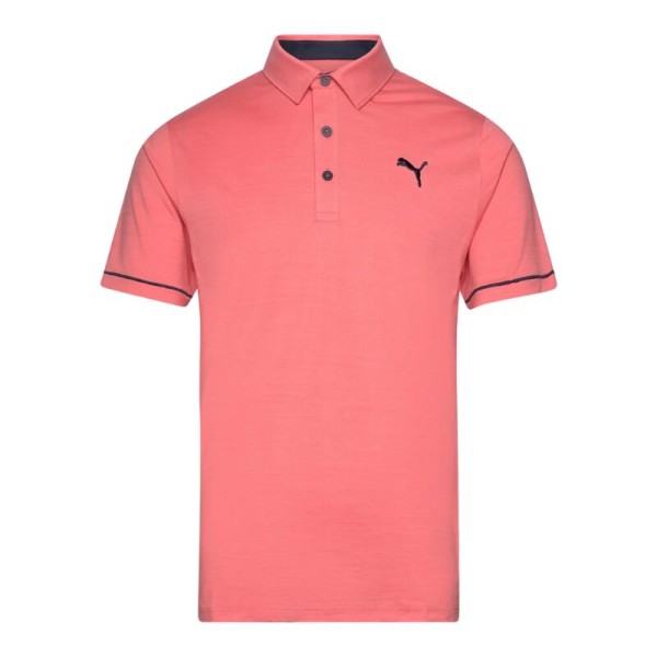 POLO PUMA HAYSTACK POLO.MELON PUNCH XL MELON PUNCH HEATHER-DEEP NAVY H