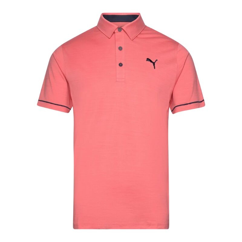 POLO PUMA HAYSTACK POLO.MELON PUNCH XL MELON PUNCH HEATHER-DEEP NAVY H