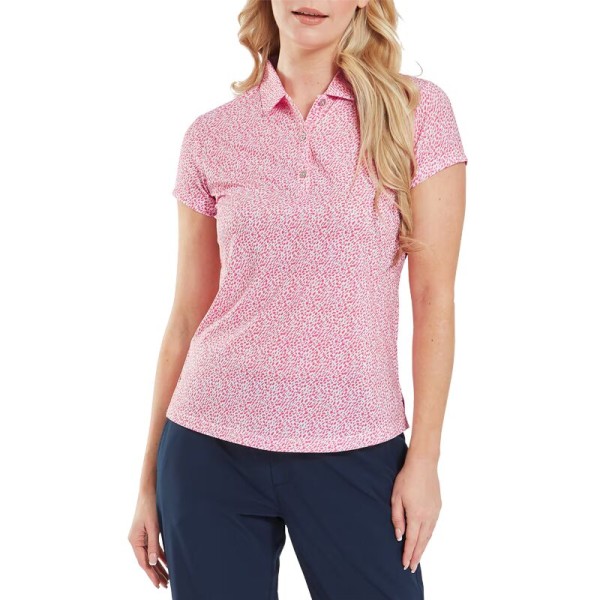Polo FootJoy Animal Print Cap Sleeve – Performance et Élégance pour Golfeuses | Route du Golf