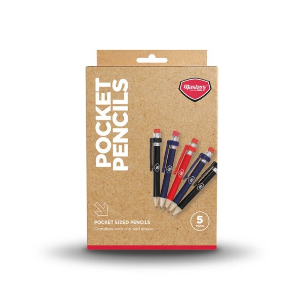 Masters | Crayons avec Clip et Gomme x5
