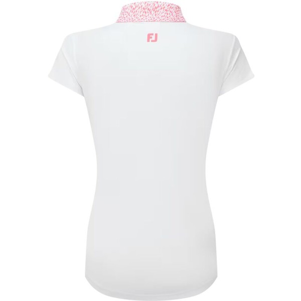 Polo FootJoy Bordure Imprimée à Manches Courtes – Confort et Élégance pour Golfeuses | Route du Golf
