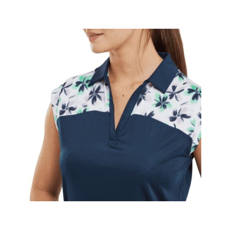 FootJoy | Polo fleurie en fil d'Écosse Femme