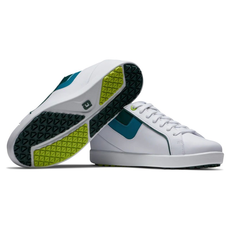 Chaussures Footjoy Links - Blanc/Vert/Bleu