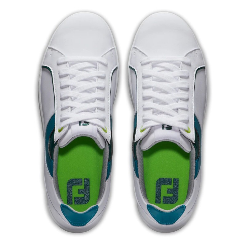Chaussures Footjoy Links - Blanc/Vert/Bleu