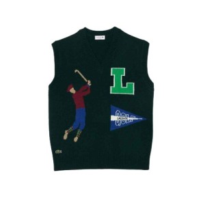 Pullover Lacoste sans manches, couleur sinople