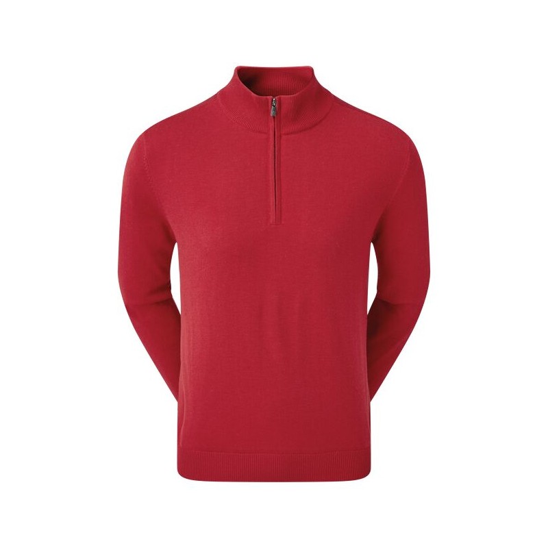Footjoy | Pullover en laine 1/2 Zip Rouge