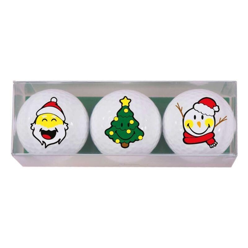Sportiques | Coffret 3 Balles Smiley Père Noël, Sapin, Bonhomme de neige