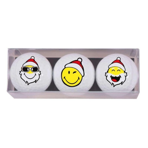 Coffret 3 Balles Sportiques Smiley Père Noël