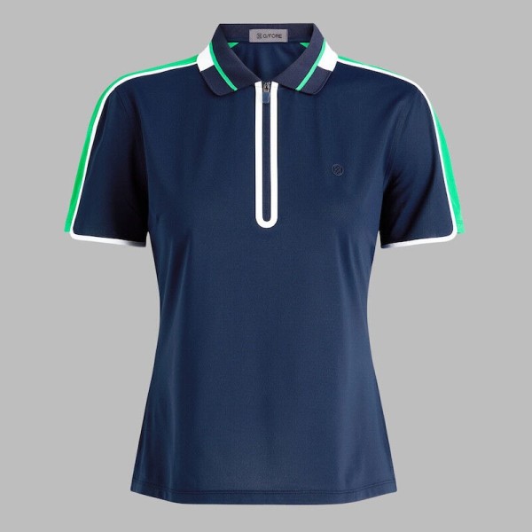 G/Fore | Polo Contrast Sleeve Tech Piqué 1/4 Zip Femme