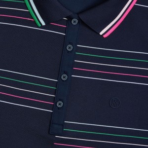 G/Fore | Polo Contrast Sleeve Tech Piqué 1/4 Zip Femme