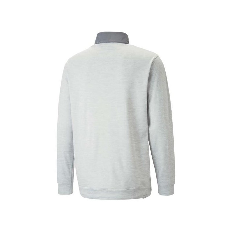 Pullover Puma Color Block Quart de Zip Quiet Shade / Gris PUMA - Pullover Golf Hommes